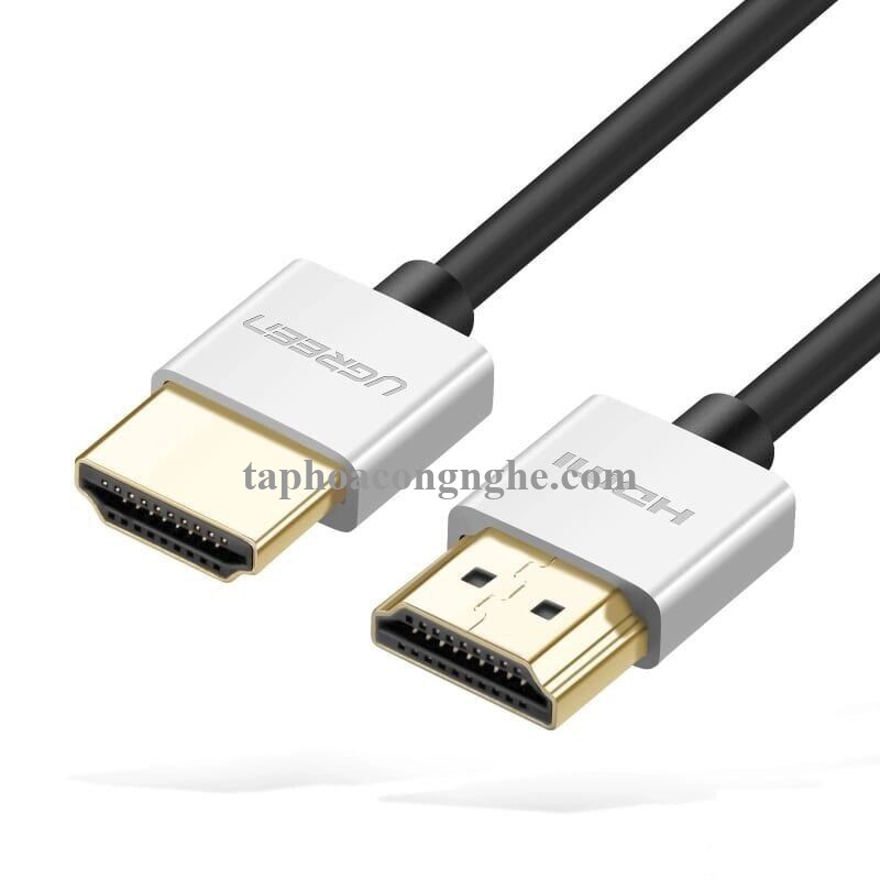 Ugreen 30475 0.5M màu Bạc Cáp tín hiệu HDMI chuẩn 2.0 sợi siêu nhỏ cao cấp HD117 30030475